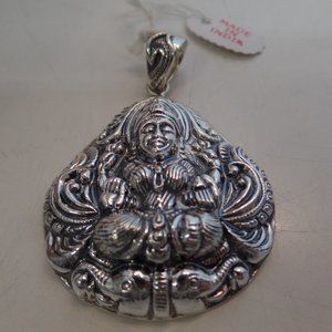 Arya Sterling Silver Stamped 9.25 15.1 Grams Intricate Detailed Goddess Pendant